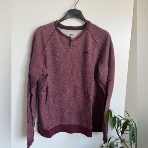 Vans dark red / maroon Henley sweatshirt, size large